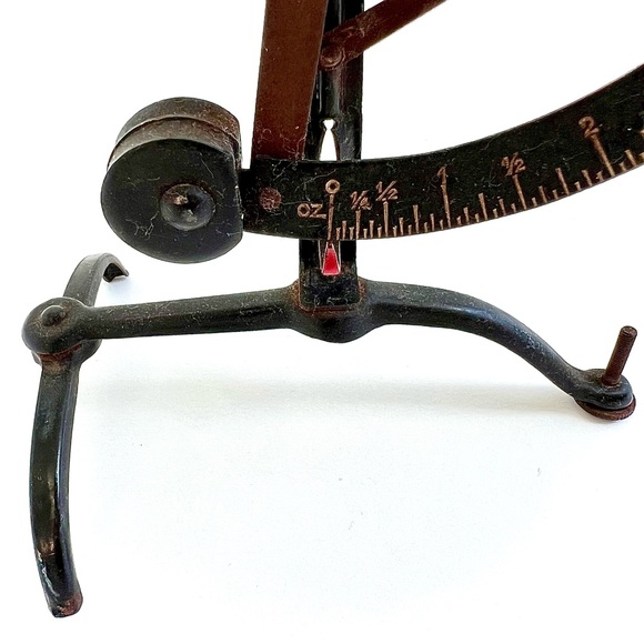 Vintage German Metal Postal Letter Balance Weigh Scale 6.25” Tall Up to 4 Oz. - Picture 7 of 10